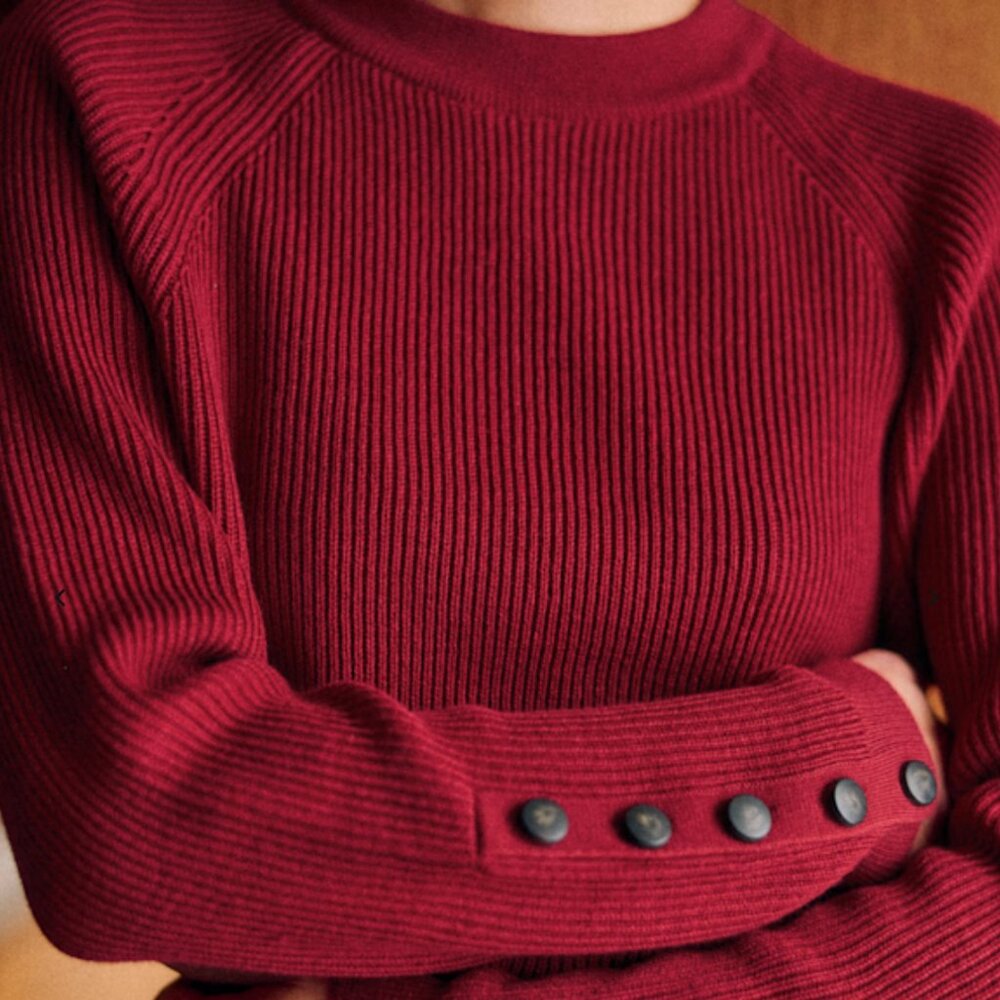 Sezane Sami Jumper Deep Red - Size XS